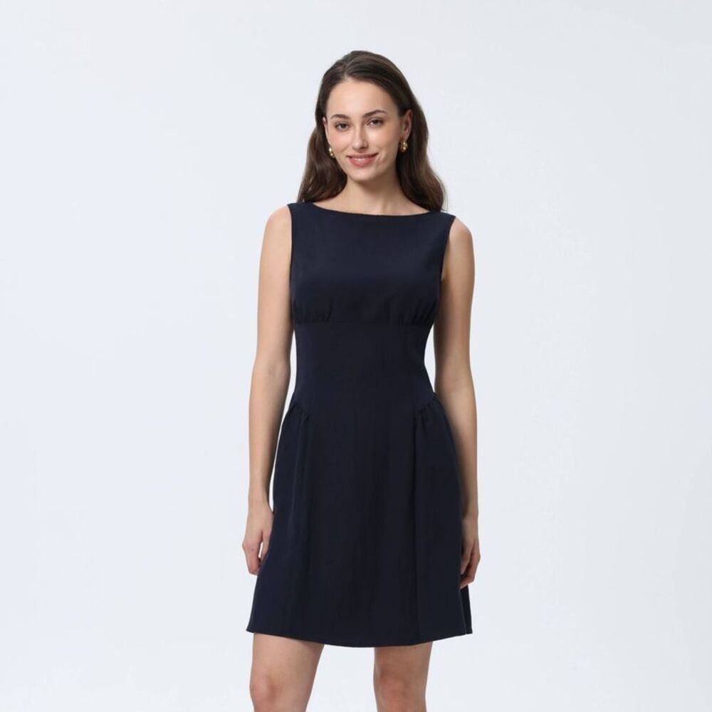 Women's Cinch Waist Mini Dress - A New Day Navy Blue M